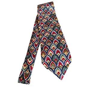 Vintage CHRISTIAN DIOR multi color gold red men’s tie old money 54x4